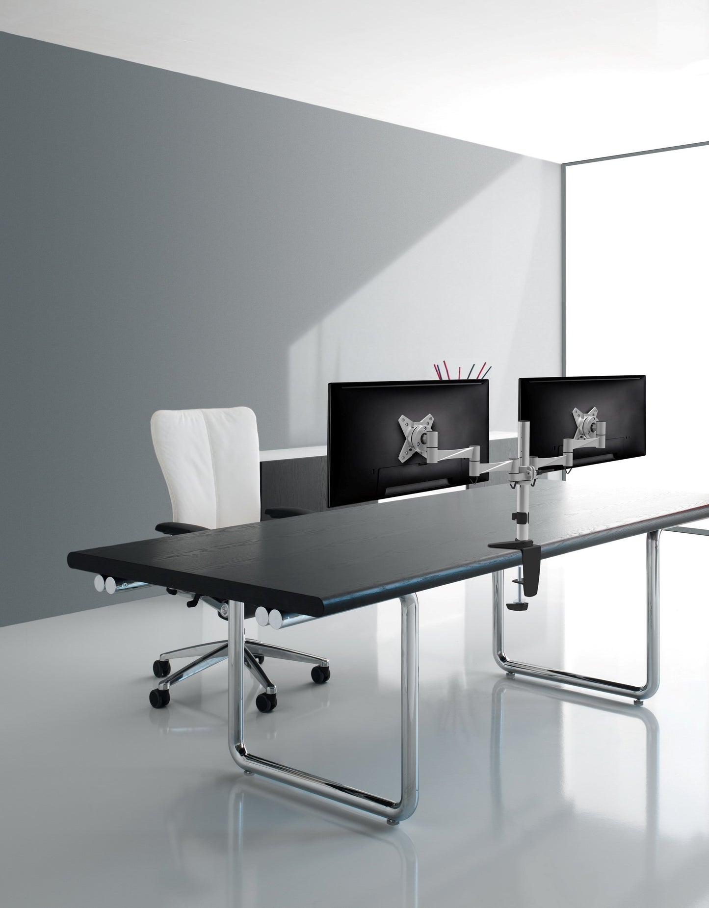 Astrotek Dual Monitor Arm Desk Mount Height Adjustable Stand for 2x LCD Display 23.8' 24' 27' 31.... - Image 3