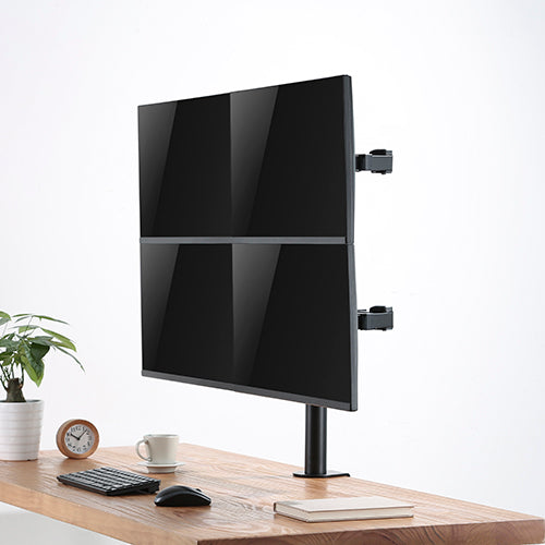 Brateck Quad Monitors Affordable Steel Articulating Monitor Arm Fit Most 17'-32' Monitors Up to 9kg per screen VESA 75x75/100x100 (LS)
