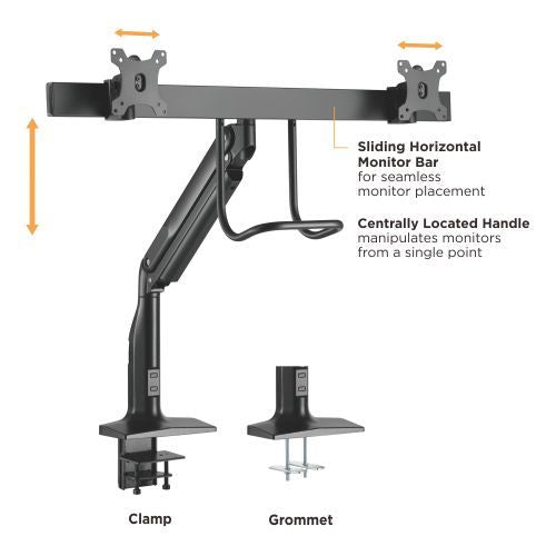 Brateck Dual Monitors Select Gas Spring Aluminum Monitor Arm Fit Most 17‘-35’ Monitors Up to 10kg... - Image 4