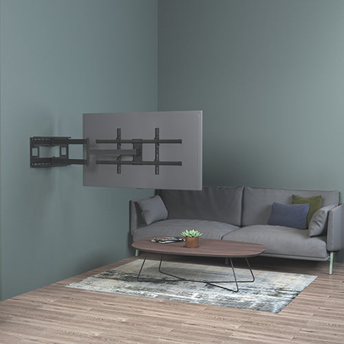 Brateck Extra Long Arm Full-Motion TV Wall Mount For Most 43'-80' Flat Panel TVs Up to 50kg, 1015x885x430mm, Fine Texture Black (LS)
