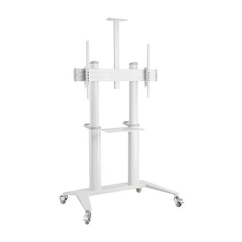 Brateck Ultra-Modern Large Screen Aluminum TV Cart Fit 70'-120' Up to 140kg- Gloss White , 1250x760x2333mm (LS)