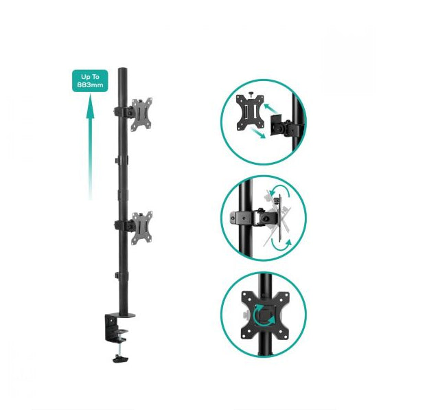 mbeat® activiva Dual-Screen Articulating Vertical Monitor Arm is designed for ultimate workspace... - Image 4