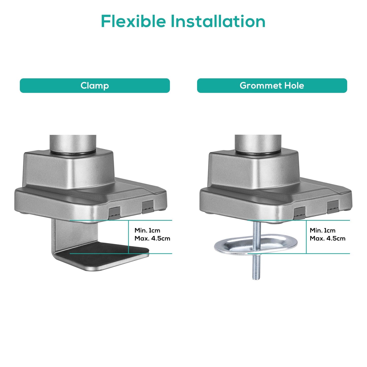 mbeat® Activiva Heavy Duty Single Monitor Screen Gas Spring Monitor Arm ACA-HMA-SGS01Y Color: Met... - Image 4