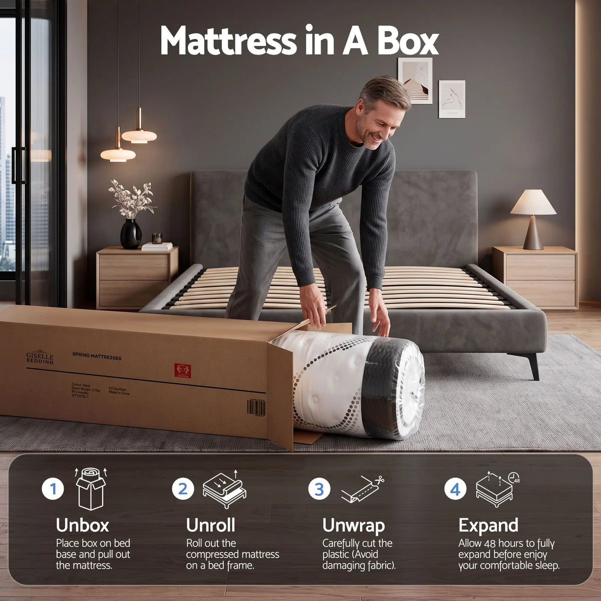 Giselle Bedding 32cm Mattress Euro Top King - Image 9