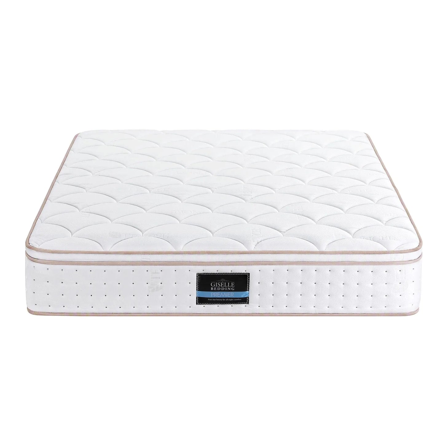 Giselle 30cm Queen Spring Mattress Tencel Cover 5-Zone Firm Back Support - Image 9