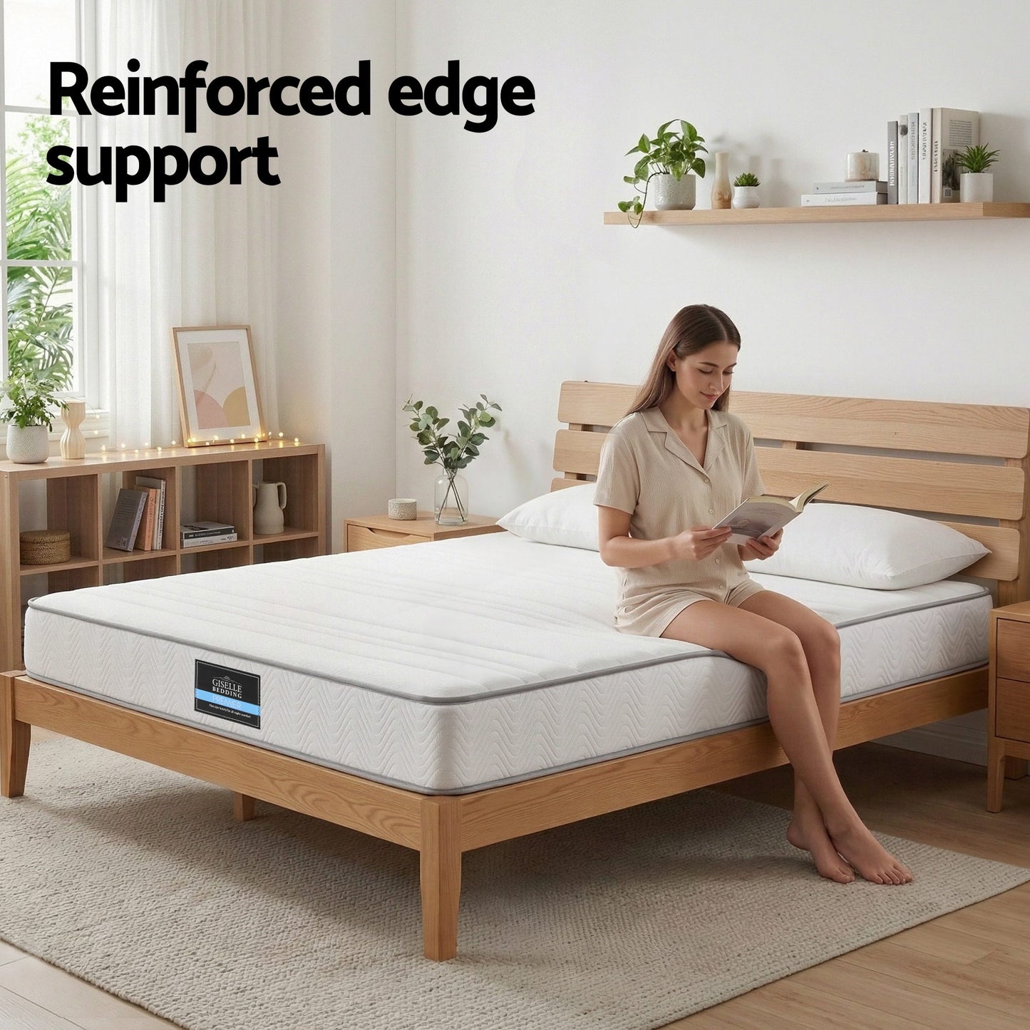 Giselle Queen Mattress 20cm with Reinforced Edge Support Egg-Crate Foam - Image 9