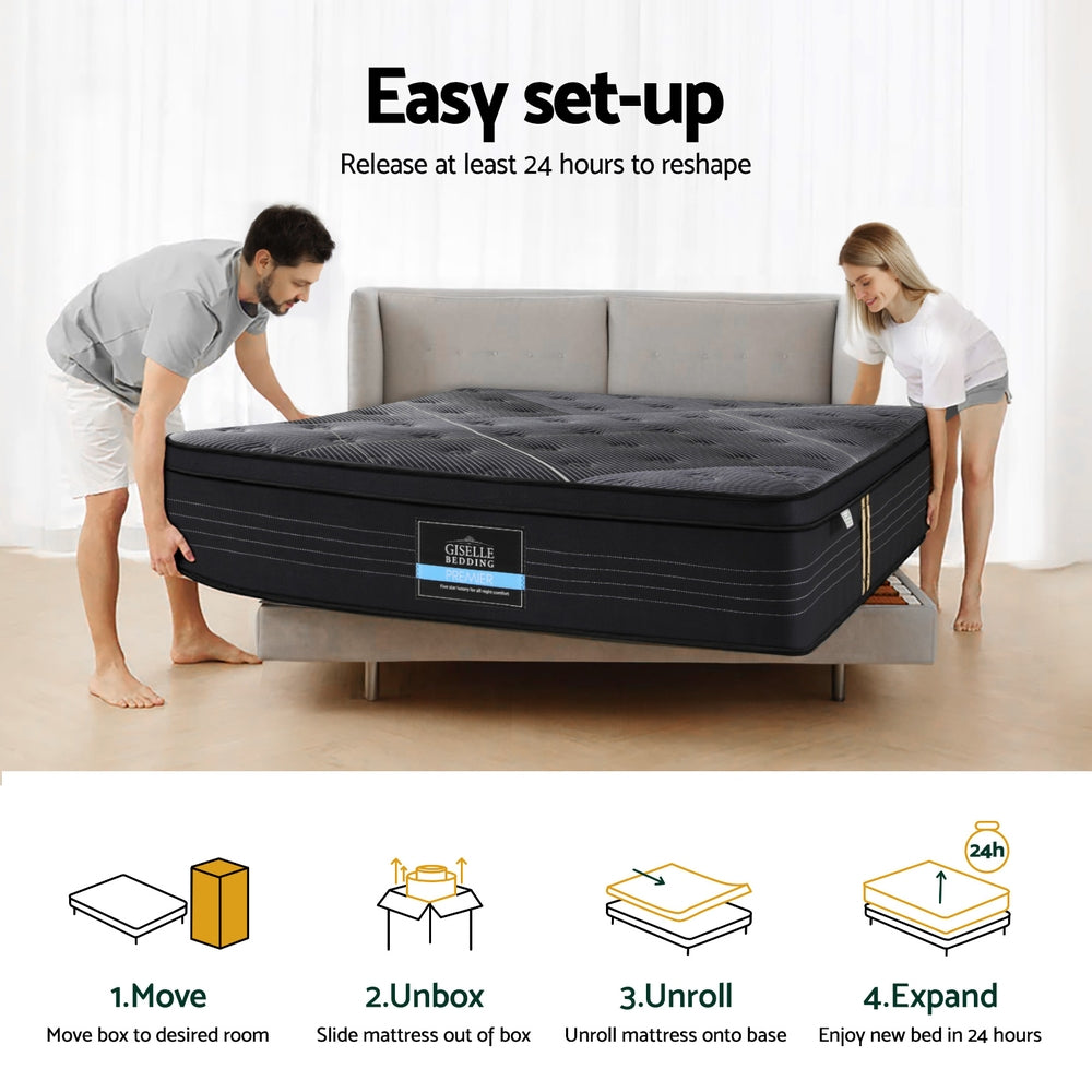 35cm Giselle Mattress Queen Bed Bamboo Pocket Firm Foam - Image 7