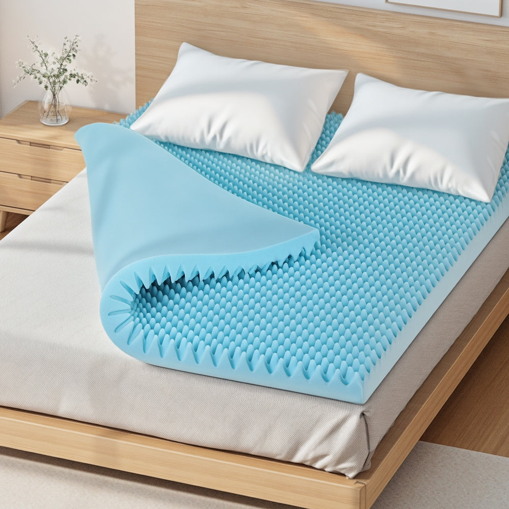 Giselle 8cm Memory Foam Mattress Topper Gel Egg Crate Foam Bamboo Double - Image 7