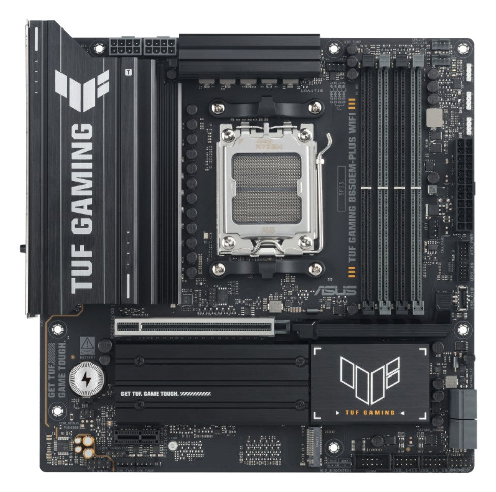 ASUS AMD TUF GAMING B650EM-PLUS WIFI (AM5) Micro-ATX Motherboard, DDR5(4x), 12+2+1 Power Stages,...