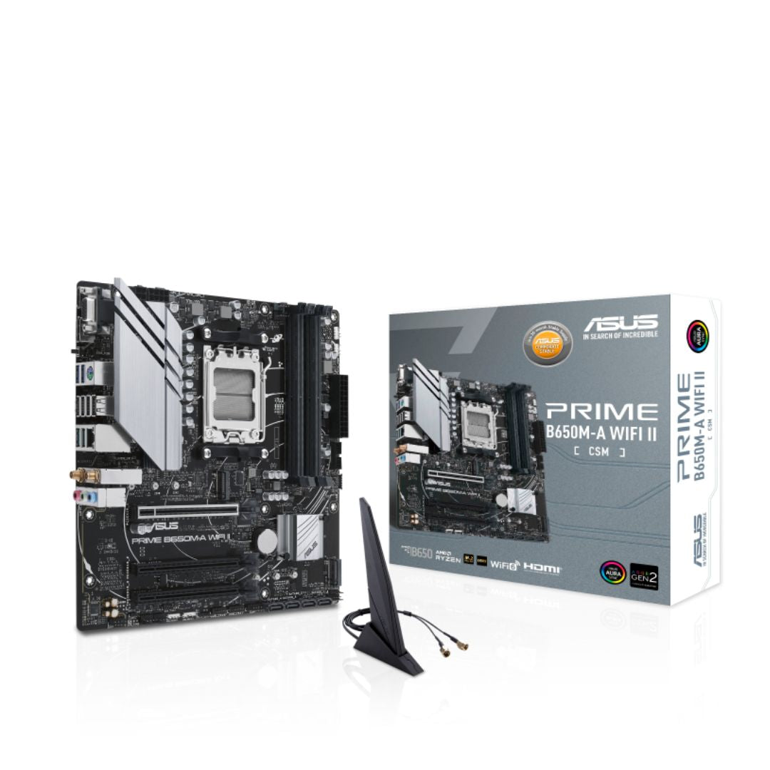 ASUS AMD B650M PRIME B650M-A WIFI II-CSM (AM5) Micro-ATX Motherboard, DDR5, 192GB, 1x PCIe 4.0 x1... - Image 3