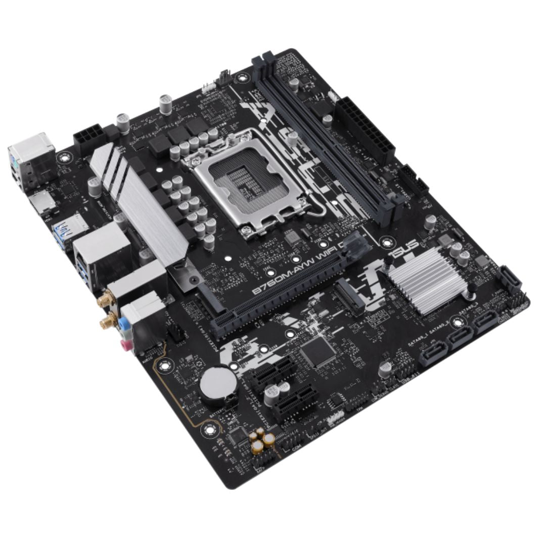 ASUS B760M-AYW WIFI D4 Intel LGA 1700 mATX Motherboard 64GB, DDR4, 1 x PCIe 4.0 x16 slot, 2 x M.2... - Image 3