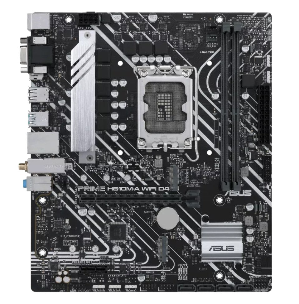 ASUS H610M-A WIFI D4-CSM PRIME Intel LGA 1700 mATX Motherboard, DDR4 64GB, PCIe4.0, M.2, 1Gb Ethe...