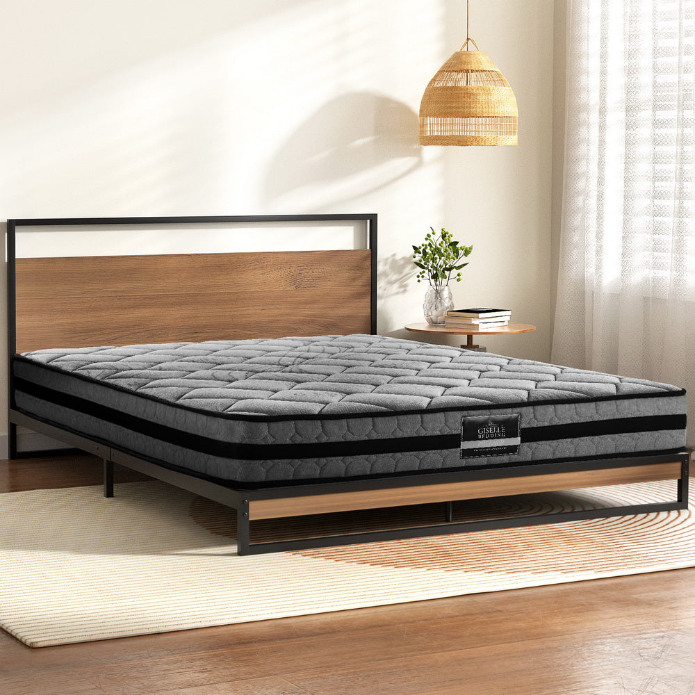 Artiss Metal Bed Frame Double Size Beds Platform with Mattress - Image 7