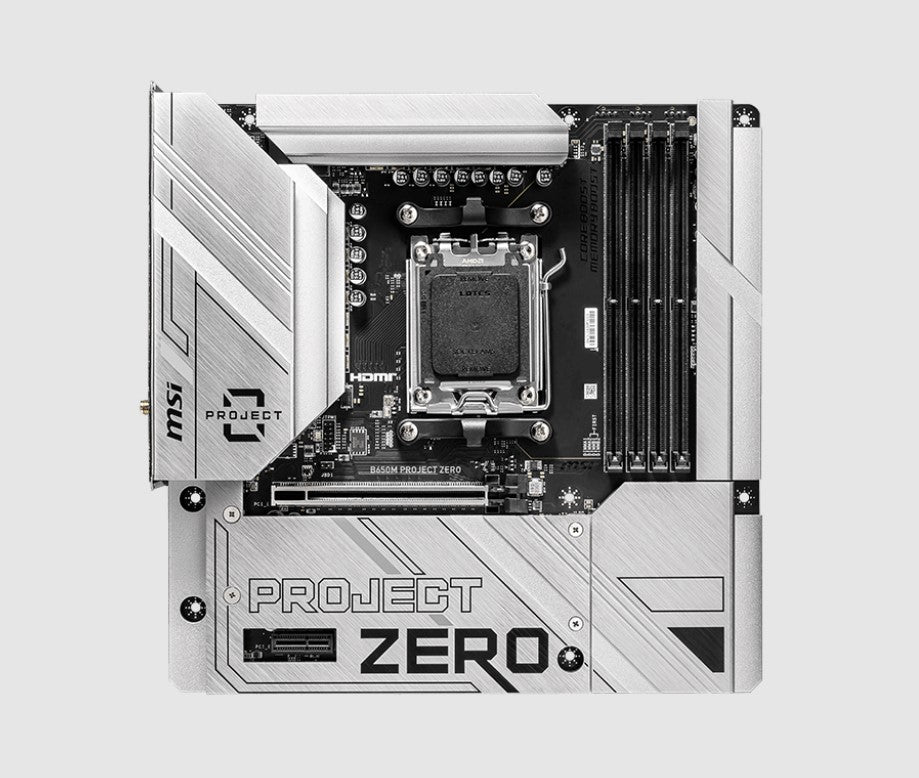 MSI B650M PROJECT ZERO Motherboard, AMD B650, 4x DDR5 128GB, 1x HDMI, 2x M.2, USB 3.2 Type A x9... - Image 2