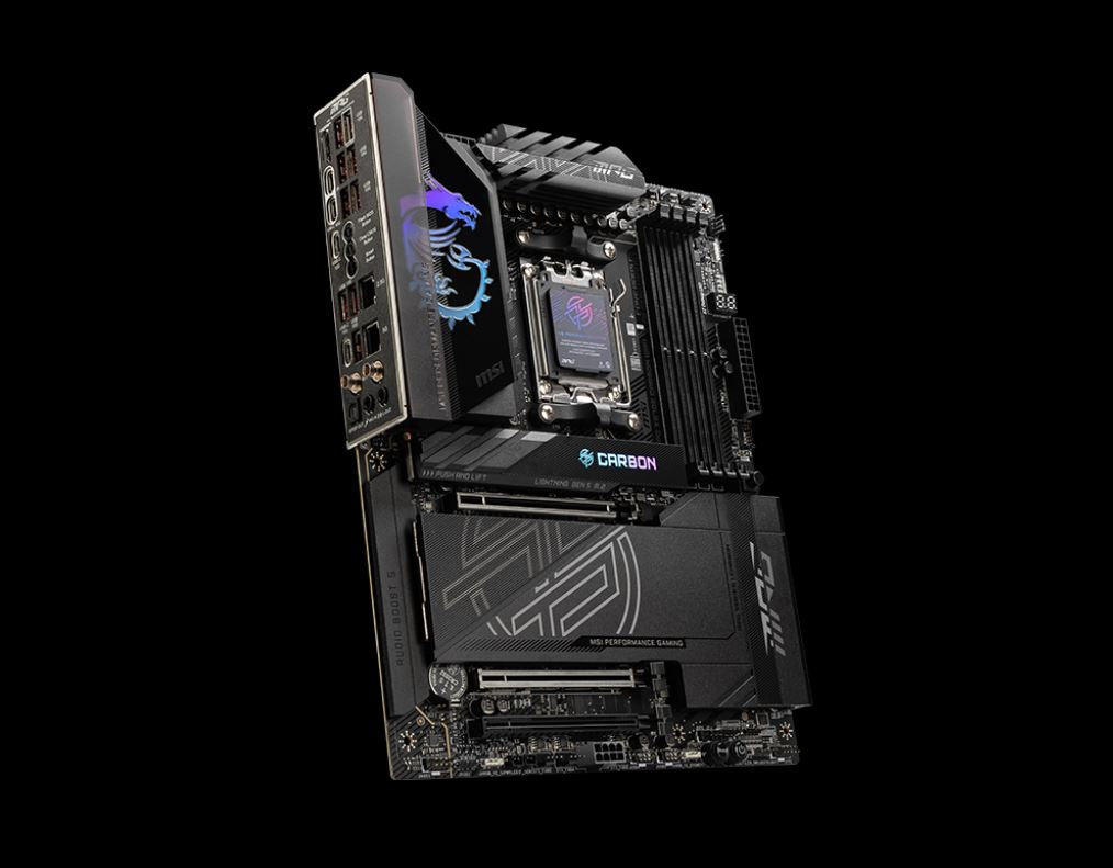 MSI MPG X870E CARBON WIFI, AMD AM5 ATX Motherboard 4x DDR5~256GB, 3x PCIe x16, 4x M.2, 9x USB 3.2... - Image 3