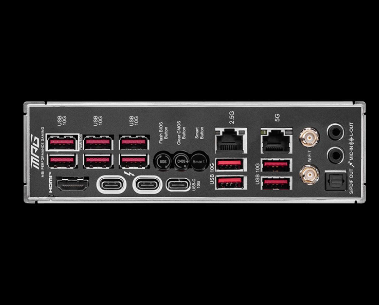 MSI MPG Z890 CARBON WIFI INTEL Z890 Motherboard, 4x DDR5 256GB, 3x PCI-E x 16, 5x M.2, 4x SATA 6... - Image 4