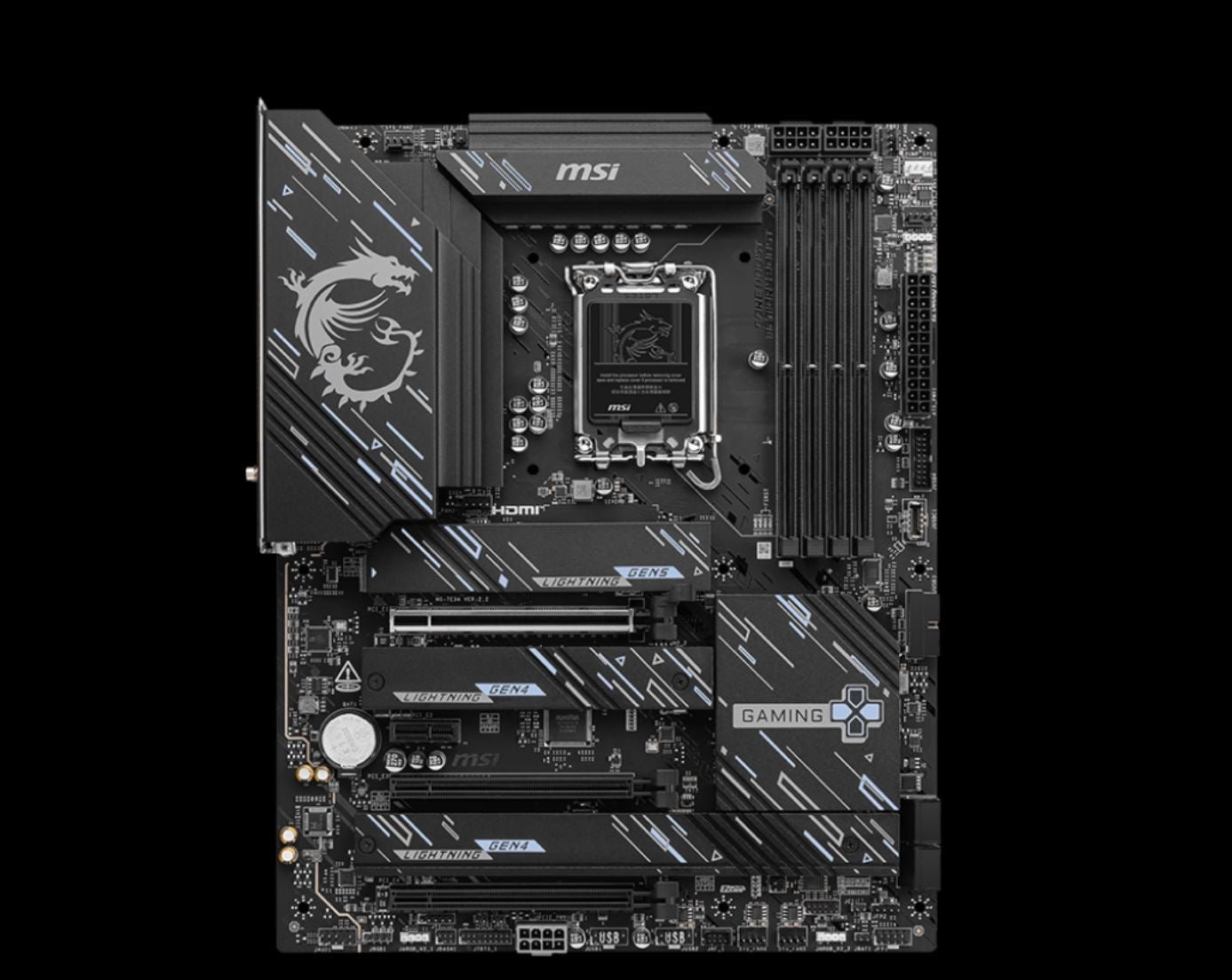 MSI Z890 GAMING PLUS WIFI Motherboard, 4x DDR5 256GB, 3x PCI-E x 16, 1x PCI-E x 1, 4x M.2, 4x SA... - Image 2