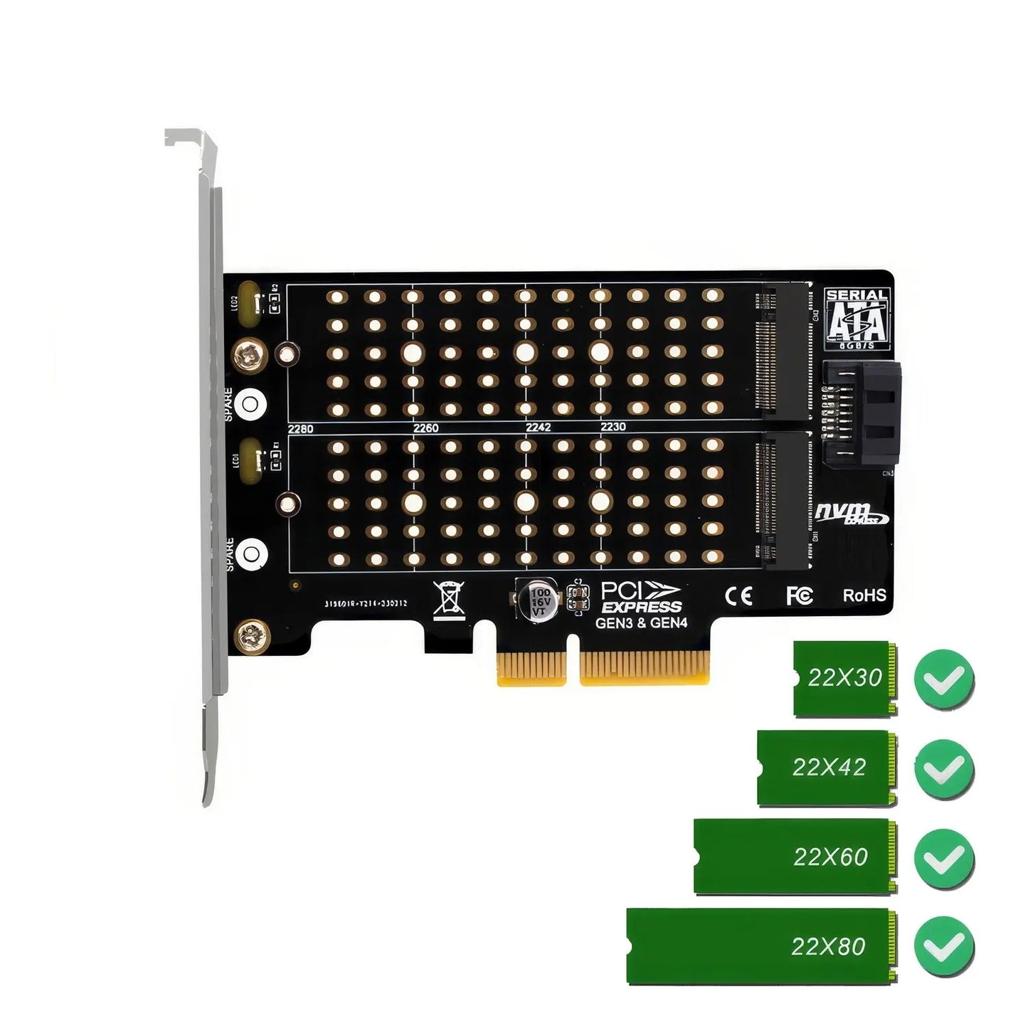Simplecom EC412v2 NVMe and SATA M.2 SSD to PCIe x4 Expansion Card - Motherboards - Image 3