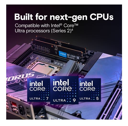 Crucial 64GB (1x64GB) DDR5 CUDIMM 6400MHZ CL52 Desktop PC Memory for Intel Core Ultra Processors... - Image 3