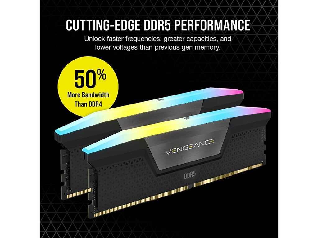 Corsair VENGEANCE® RGB 64GB (2 x 32GB) 288-Pin PC RAM DDR5 6000 (PC5 48000) Desktop Memory - Image 4