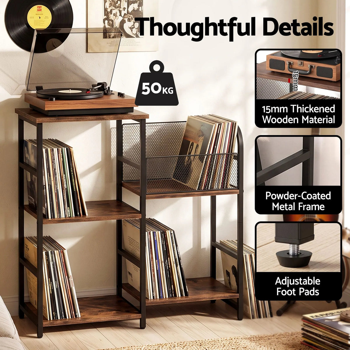 Artiss Record Player Stand with Vinyl Record Storage Turntable Stand - Image 9