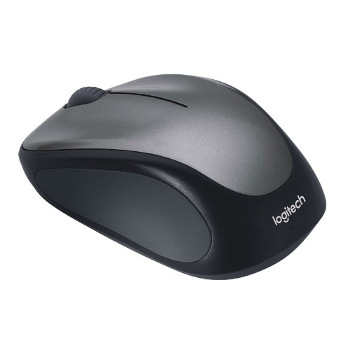 Logitech M235 Wireless Mouse Grey Contoured design Glossy Comfort Grip Advanced Optical Tracking 1-year battery life