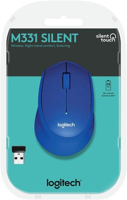 (LS)Logitech M331 SILENT PLUS Wireless Mouse Blue DPI (Min/Max): 1000± 1-Year Limited Hardware... - Image 3