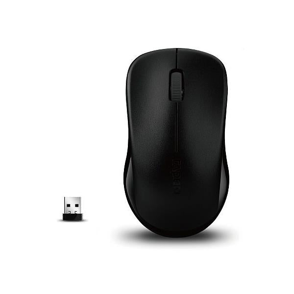 RAPOO 1620 2.4G Wireless up to 10 Meters and 360 degrees coverage Mouse Black, 1000 DPI, Long Battery. Retail Pack