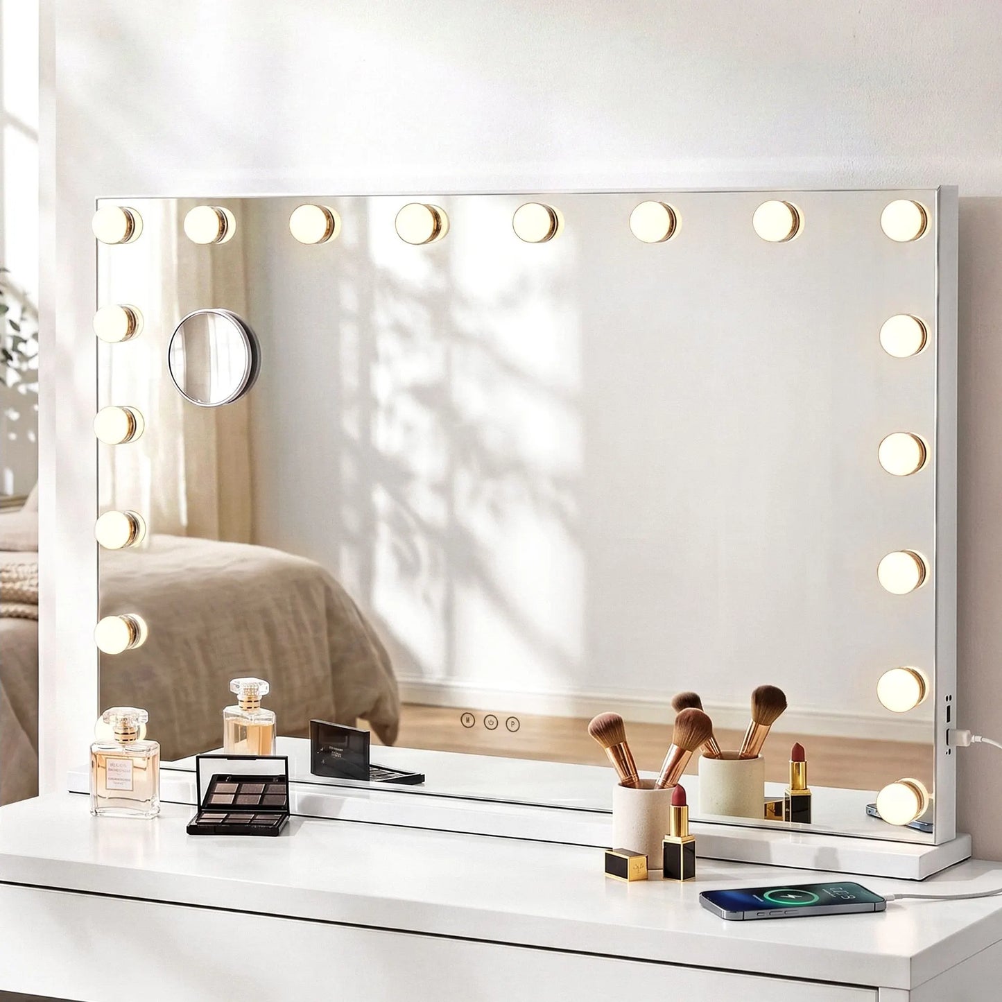 Embellir 90x60cm Makeup Mirror Large Hollywood Vanity Mirror with 18 Dimmable LED Bulbs - Image 9