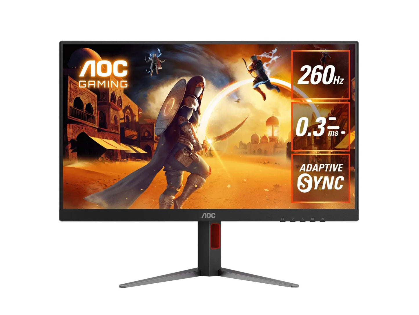 AOC 27' Gaming Monitor – QHD 260Hz (OC), 0.3ms MPRT, IPS panel, 118% sRGB, 1.07B colors, DP 1.4+D...