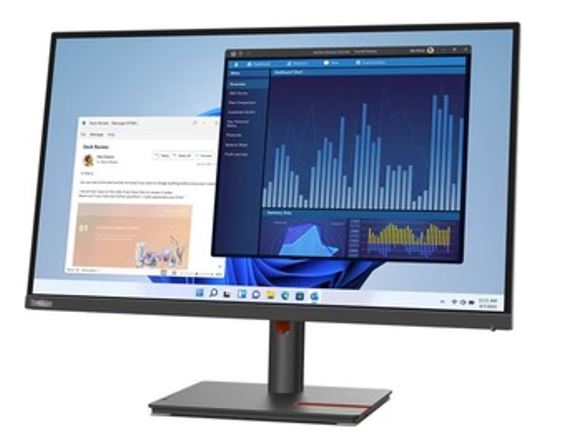 LENOVO ThinkVision T27P-30 27' UHD USB-C Monitor 4K 3840x2160 16:9 Height Adjustable Tilt Swivel Pivot DP HDMI USB-C 3xUSB3.2 Hub 3yr