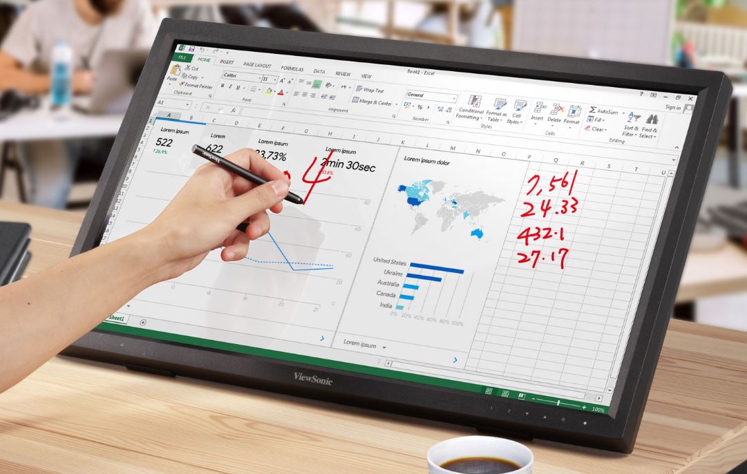 ViewSonic 24' TD2423 IR 10 Point Touch Advanced Ergonomics, Magnetic Pen Holder, 40 degrees Tilt,... - Image 4