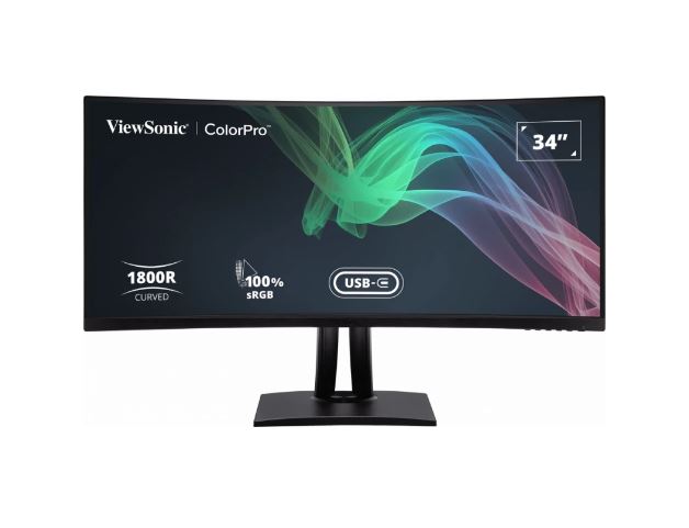 ViewSonic 34' ColorPro™ 21:9 Curved UWQHD 3440 x 1440, 90W USB-C, 100% sRGB, Delta E < 2 color Ac...