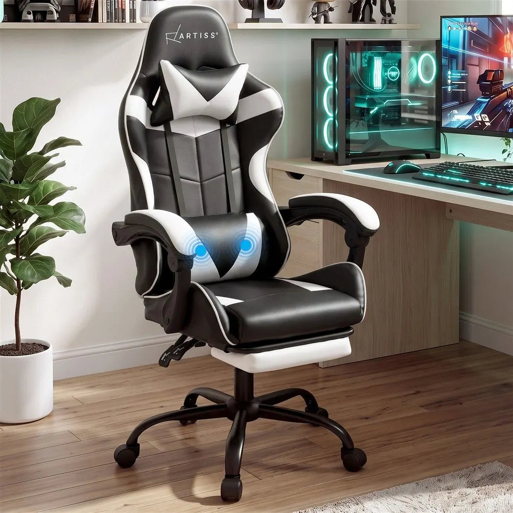 Artiss Ergonomic Gaming Office Chair with 2 Point Message Black - Image 7