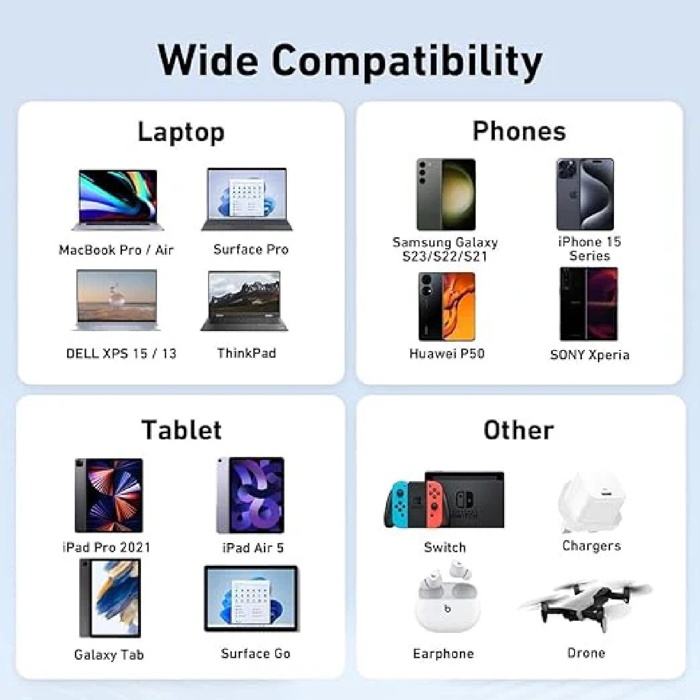 USP BoostUp Braided USB-C to USB-C (3.2 Gen2) Charge Video (8K@64HZ) Cable (2M) Black,5A/100W PD... - Image 4