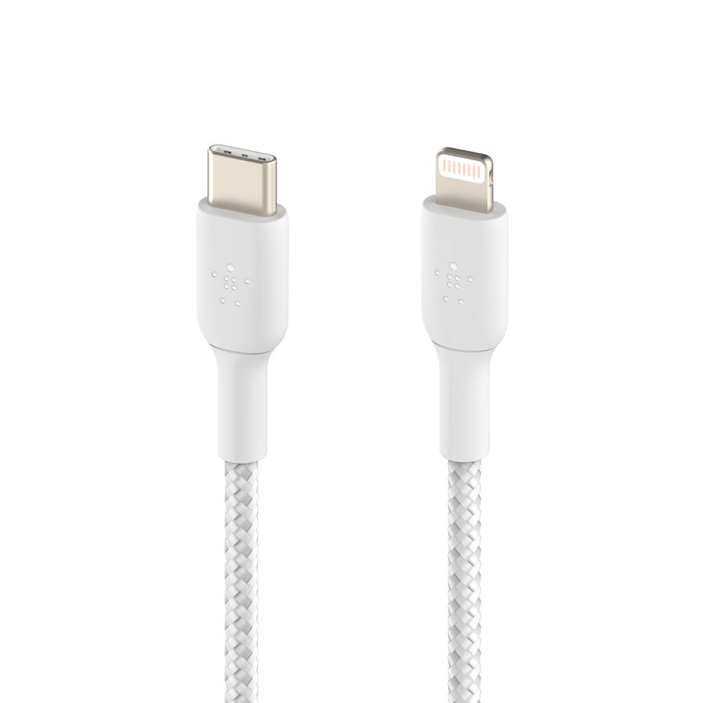 Belkin BoostCharge Braided Lightning to USB-C Cable (2M) - White (CAA004bt2MWH),3A/18W,480Mbps,30... - Image 3