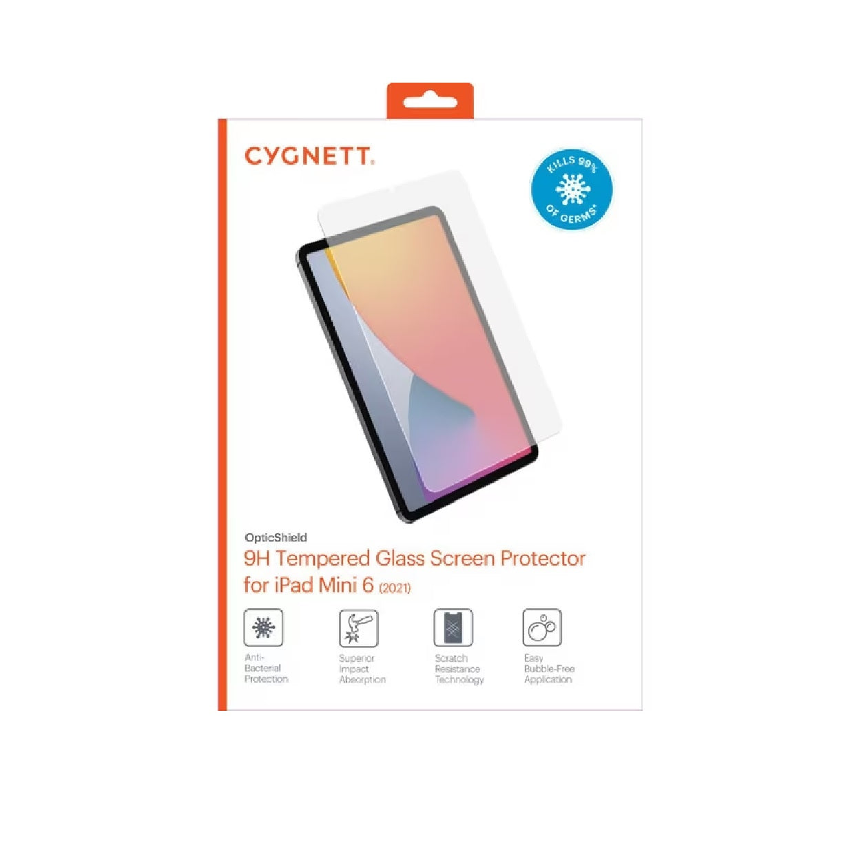 Cygnett OpticShield Apple iPad Mini A17 Pro (7th Gen) / iPad Mini (8.3') (6th) Tempered Glass Scr... - Image 4