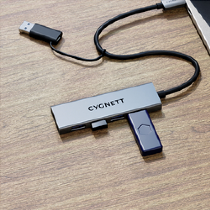 Cygnett Unite 4-in-1 USB-C to USB-A Hub- White(CY5388CYHUB),4x USB-A,10GBps Transfer,Aluminium ou... - Image 4