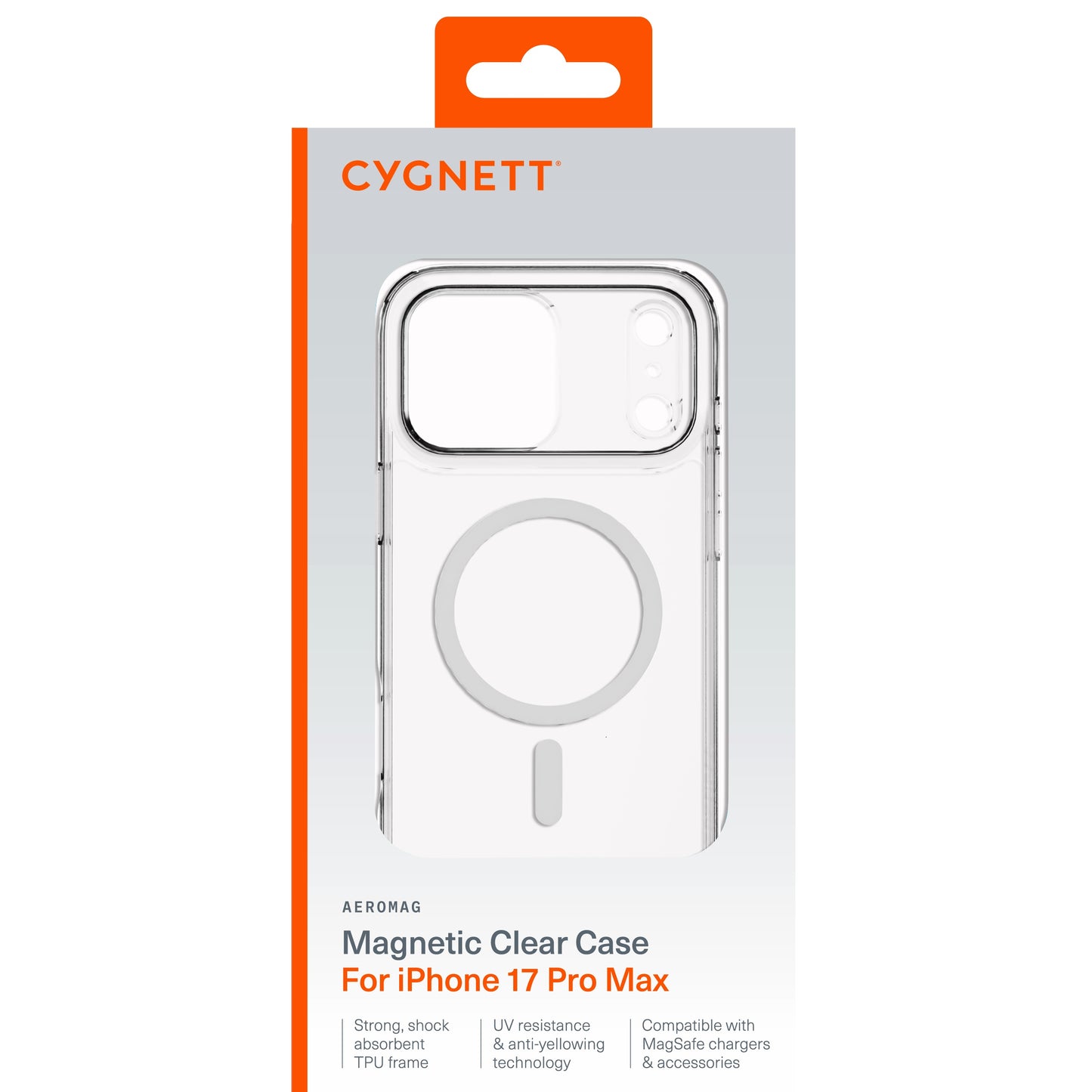 Cygnett AeroMag Apple iPhone 17 Pro Max (6.9') Magnetic Clear Case - (CY5555CPAEG), TPU Frame, An... - Image 4