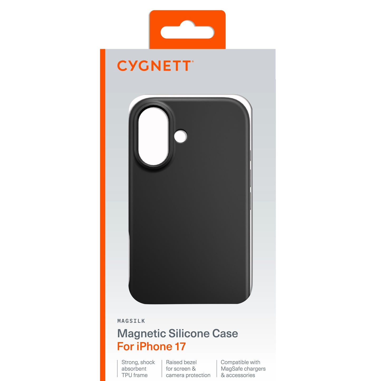 Cygnett MagSilk Apple iPhone 17 (6.3') Magnetic Silicone Case - Black (CY5556CPMAS), TPU Frame, A... - Image 4