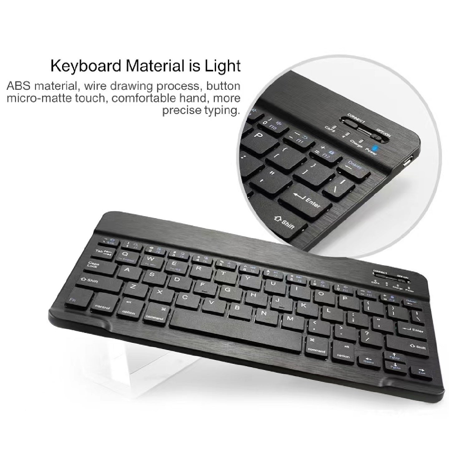 USP Samsung Galaxy Tab A9+ (11') Keyboard With Case Black - 3.0 ABS, Magnetic, PU Leather Covering, Front Rear Facing Camera Holes