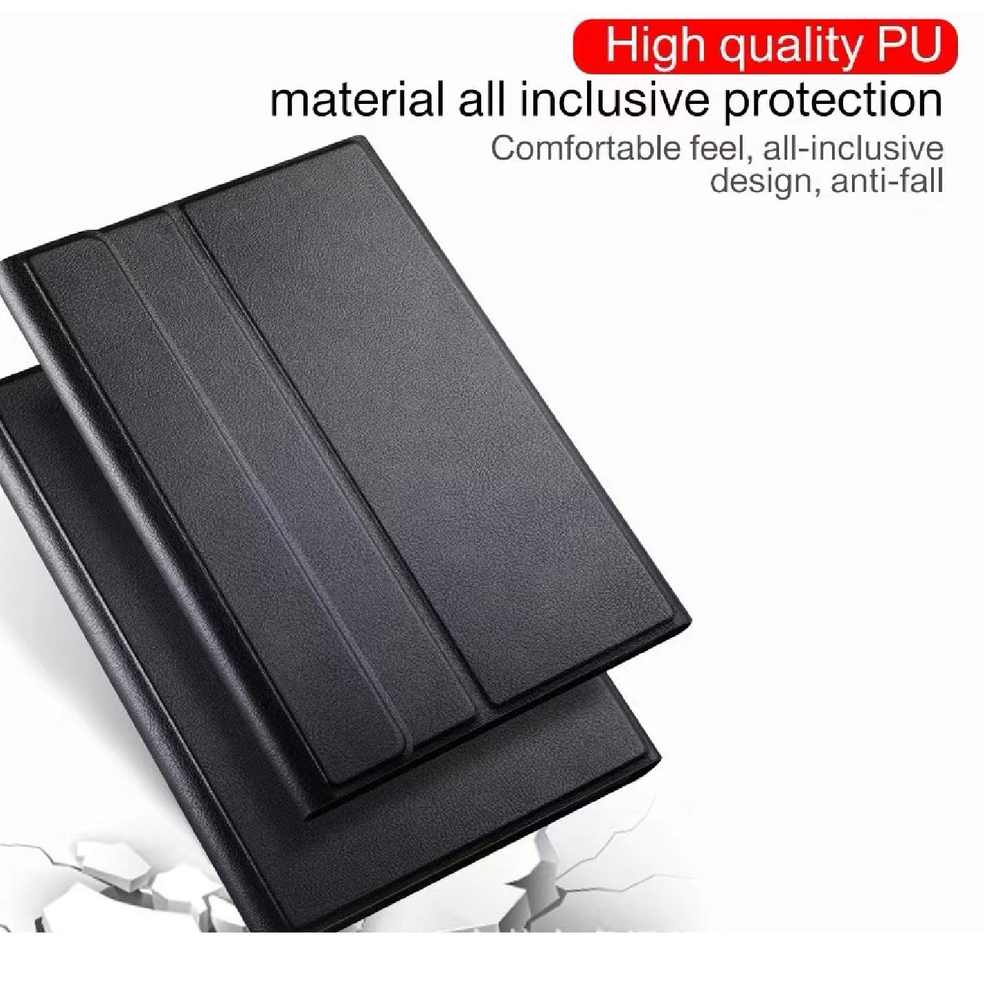 USP Samsung Galaxy Tab A9+ (11') Keyboard With Case Black - 3.0 ABS, Magnetic, PU Leather Covering, Front Rear Facing Camera Holes