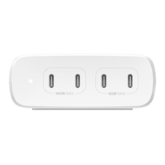 Belkin BoostCharge Pro 200W USB-C (PD 3.0) 4-Port GaN Wall Charger - White (WCH015AUWH), 140W Max...