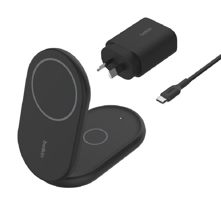 Belkin BoostCharge 2-in-1 Magnetic Foldable Qi2 Wireless Charger + 36W Wall Charger + USB-C Cable... - Image 2