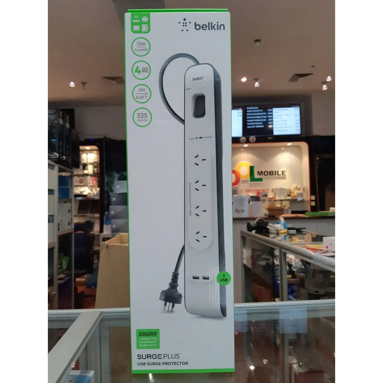Belkin SurgePlus 4-Outlet Surge Protector With Dual USB Port 2.4 Amp-White(BSV401au2M),Heavy Duty... - Image 3