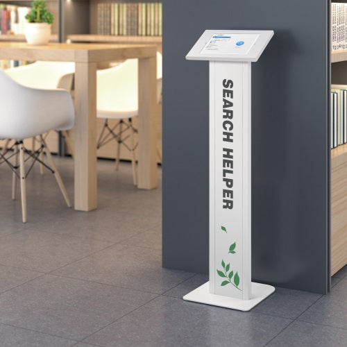 Brateck Anti-theft Freestanding Tablet Kiosk Stand 9.7'/10.2' Ipad, 10.5' Ipad Air/Ipad Pro, 10.1' Sansung Galaxy TAB A (2019)- White (LS)