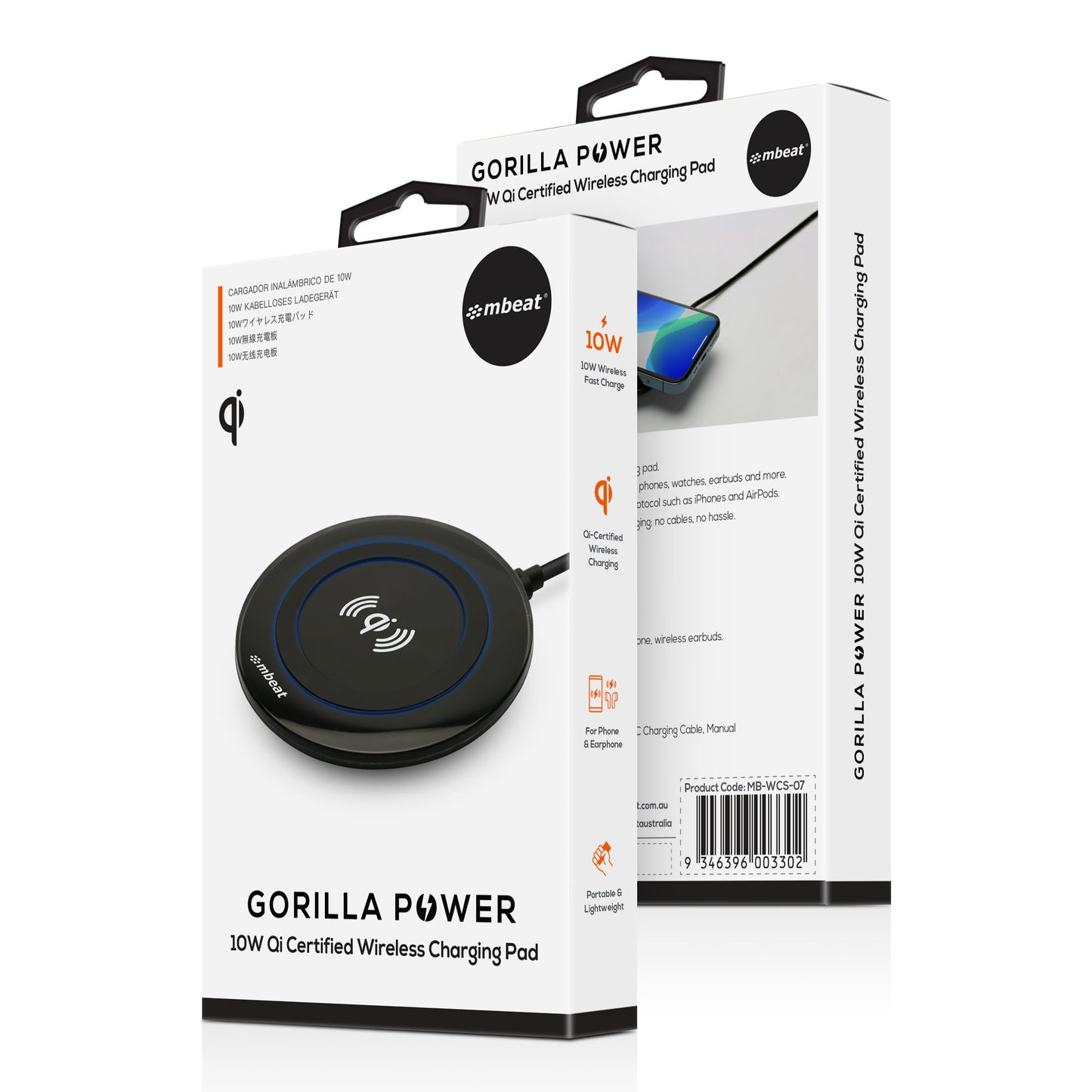(LS)mbeat® Gorilla Power 10W Qi Certified Wireless Charging Pad Qi Wireless Charge: 5W/7.5W/10W 1... - Image 4