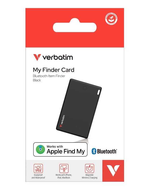 Verbatim My Finder Card Bluetooth Finder 1 pack- Black, Bluetooth Apple Find My - Mobile Phone Ac...
