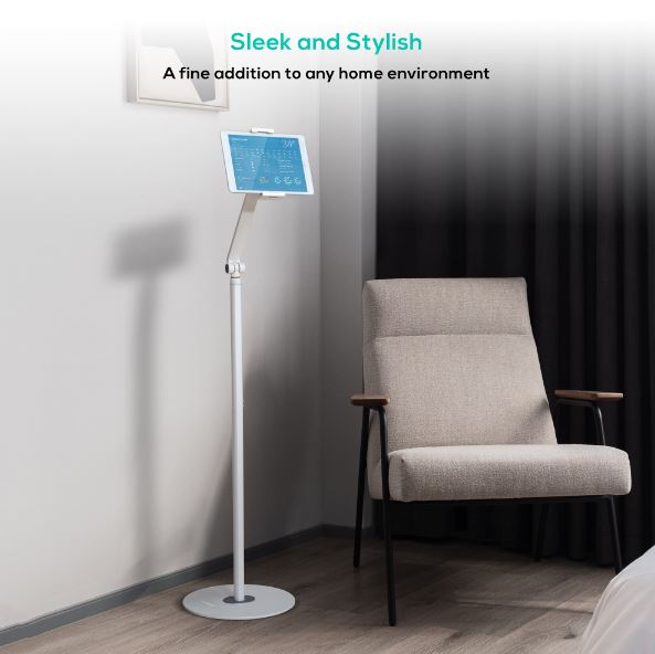 mbeat® activiva Universal iPad Tablet Floor Stand Stand Tall Secure and Robust Freestyle Adjustment Mobile Display Stand Material:Aluminium, Plastic
