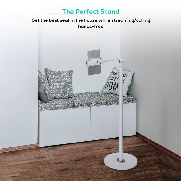mbeat® activiva Universal iPad Tablet Floor Stand Stand Tall Secure and Robust Freestyle Adjustment Mobile Display Stand Material:Aluminium, Plastic